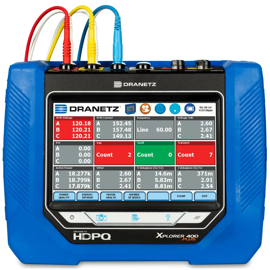 Dranetz HDPQ-P-X4A10PKG Xplorer 400 Plus Analysator voor Energiekwaliteit