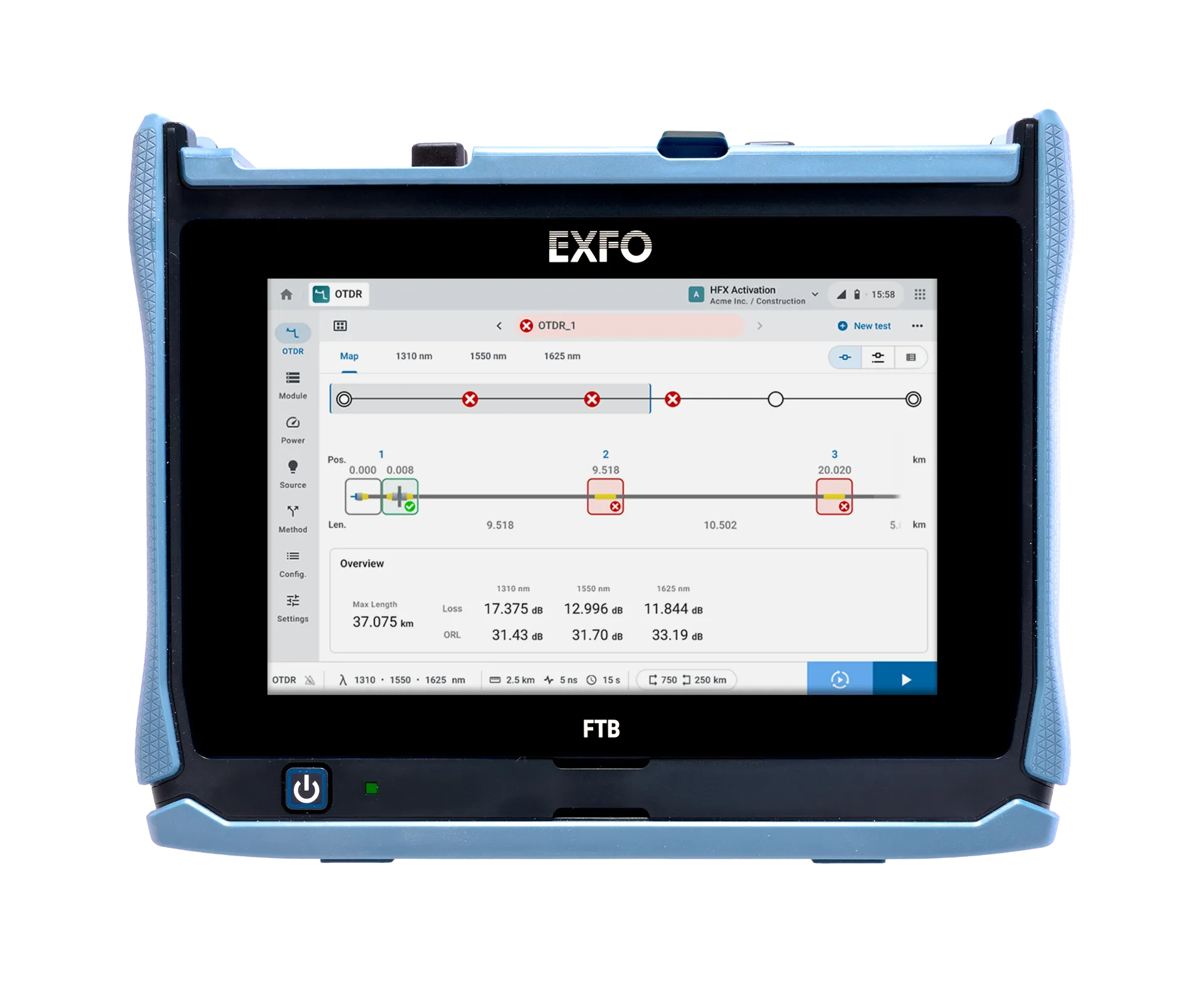 EXFO FTB-LITE-720D-SM8-XX Optische Tijddomein Reflectometer