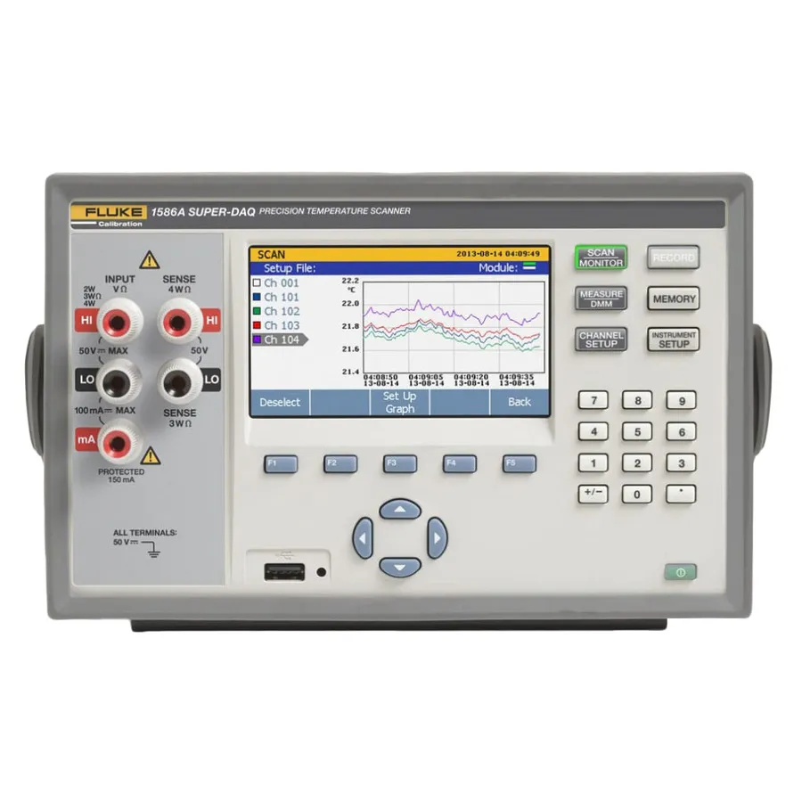 Fluke 1586A/2HC 120/C Super-DAQ temperatuurscanner met erkende kalibratie