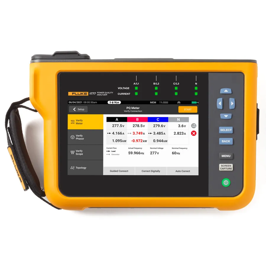 Fluke FLUKE-1777/BASIC Driefase Powerkwaliteitsanalisator