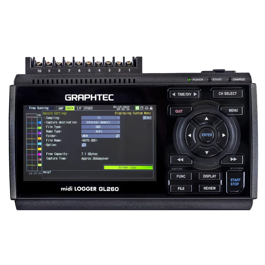 Graphtec GL260 Data Logger met meerdere kanalen