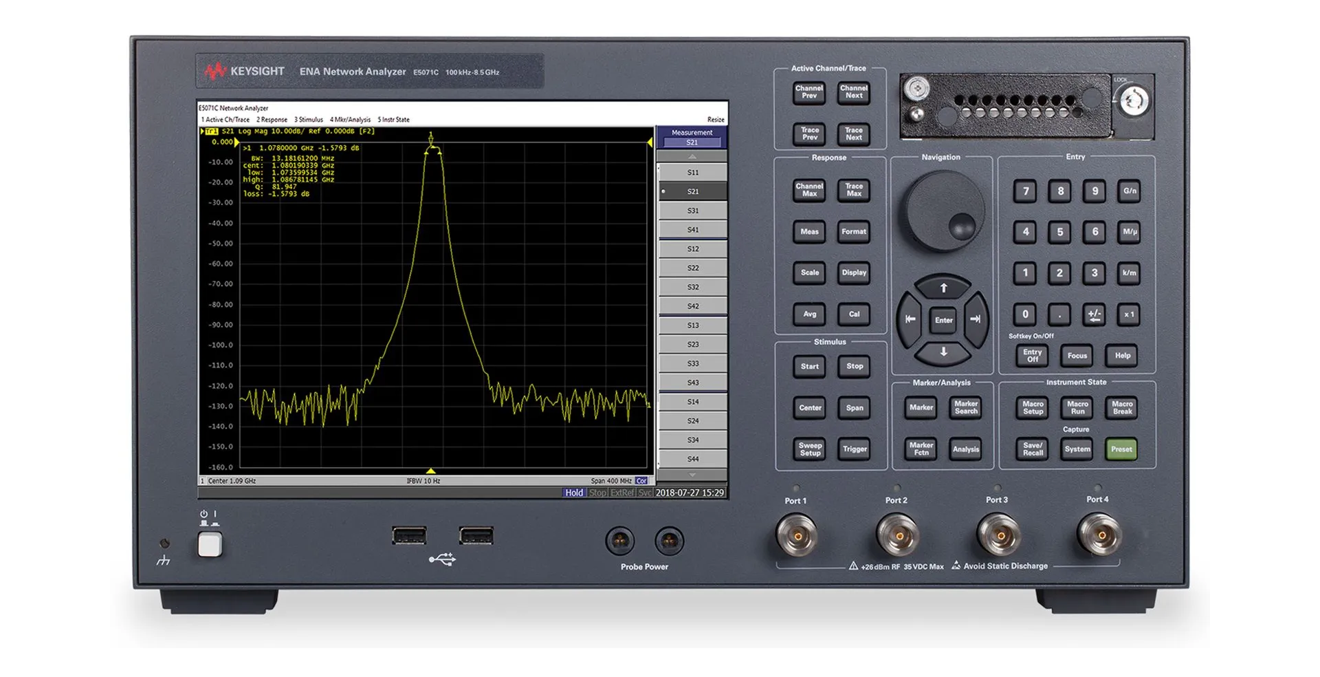 Keysight E5071C-vectornetwerkanalyzer
