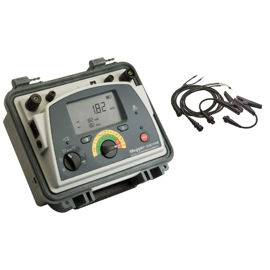 Megger DLRO10HD met KC1-TL3-C Kelvin-clips