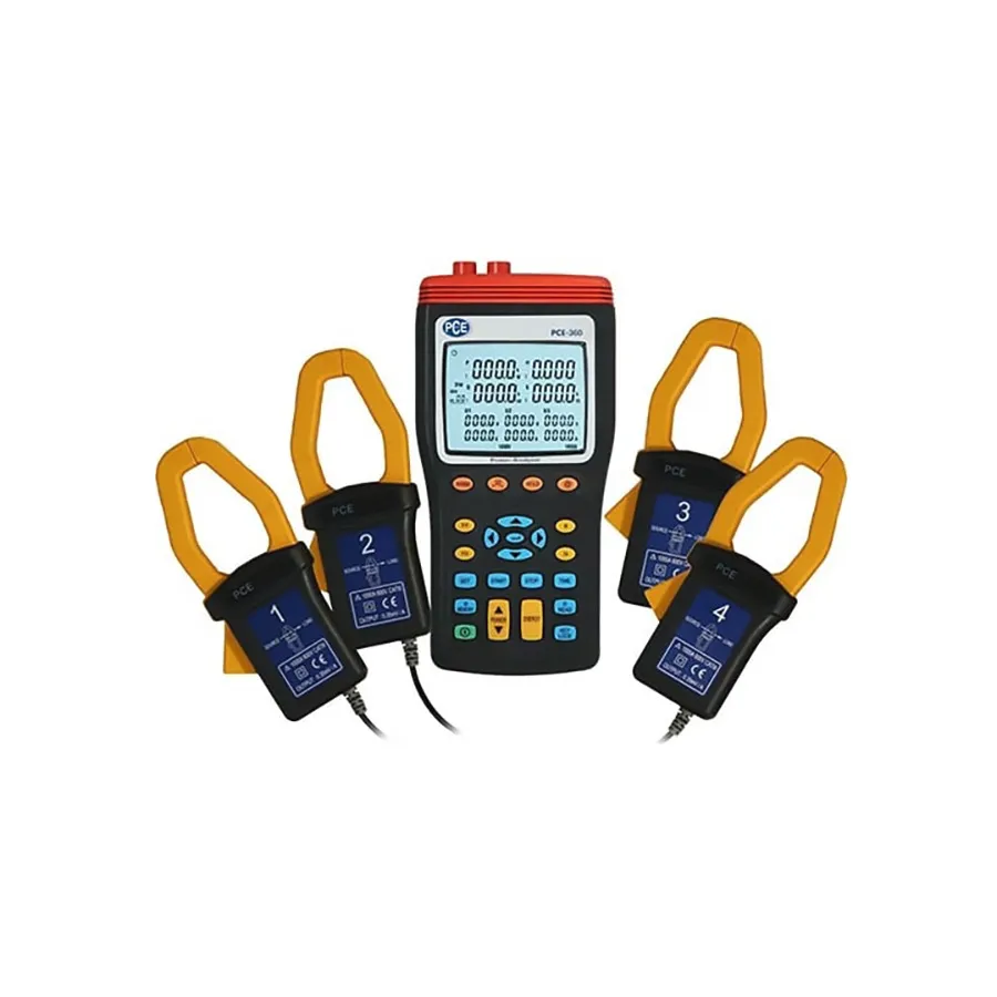PCE Instruments PCE-360 Eenfase- en Driefase Vermogen Klemtang