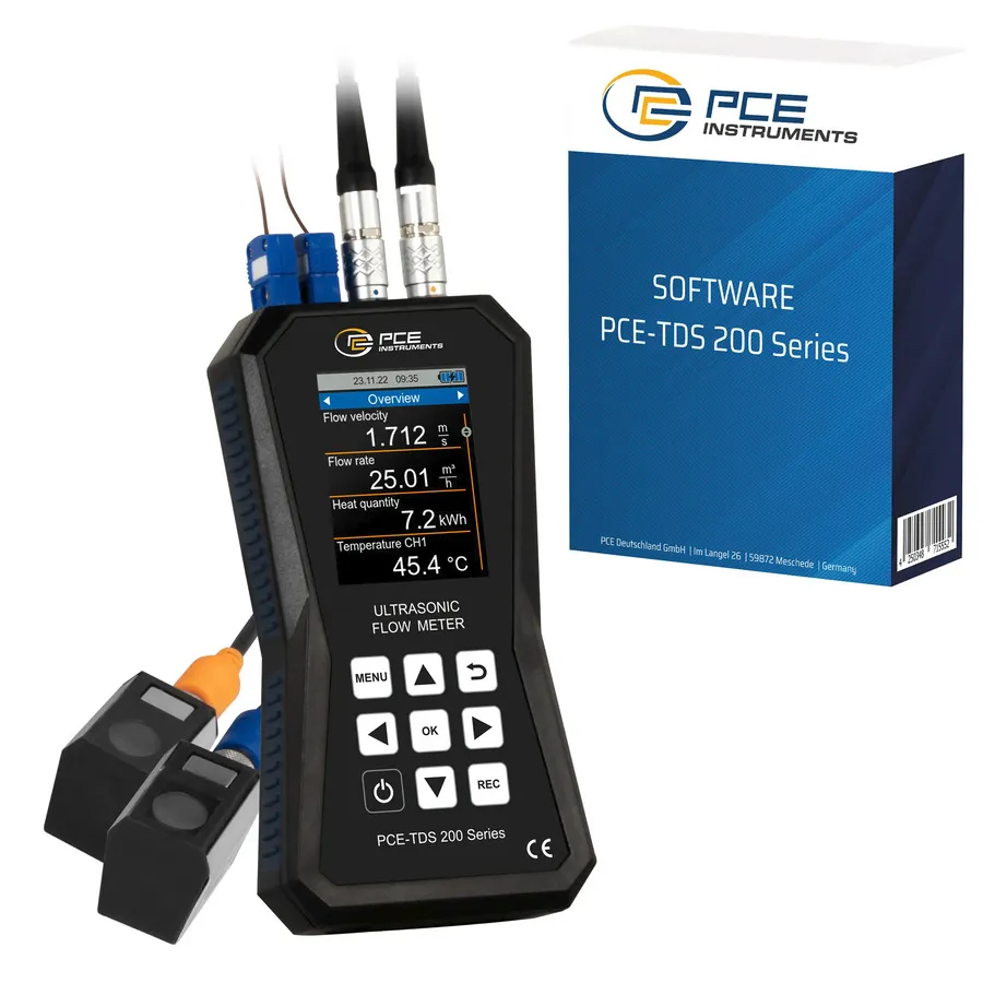 PCE Instruments PCE-TDS 200+ S-SW-KIT ultrasone debietmeter