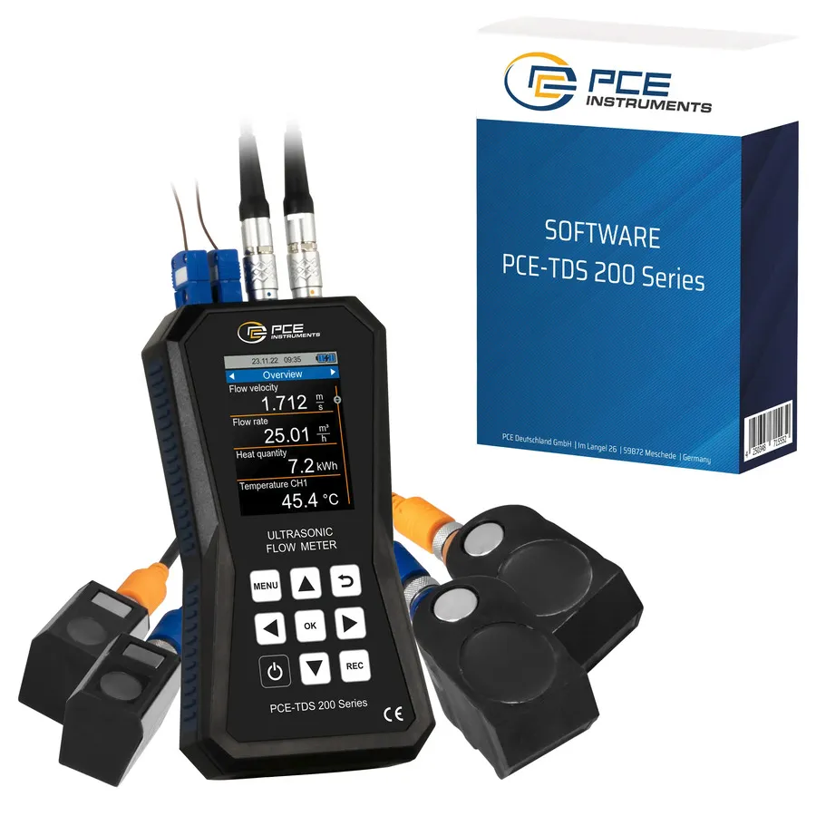 PCE Instruments PCE-TDS 200+ SM-SW-KIT ultrasone debietmeter