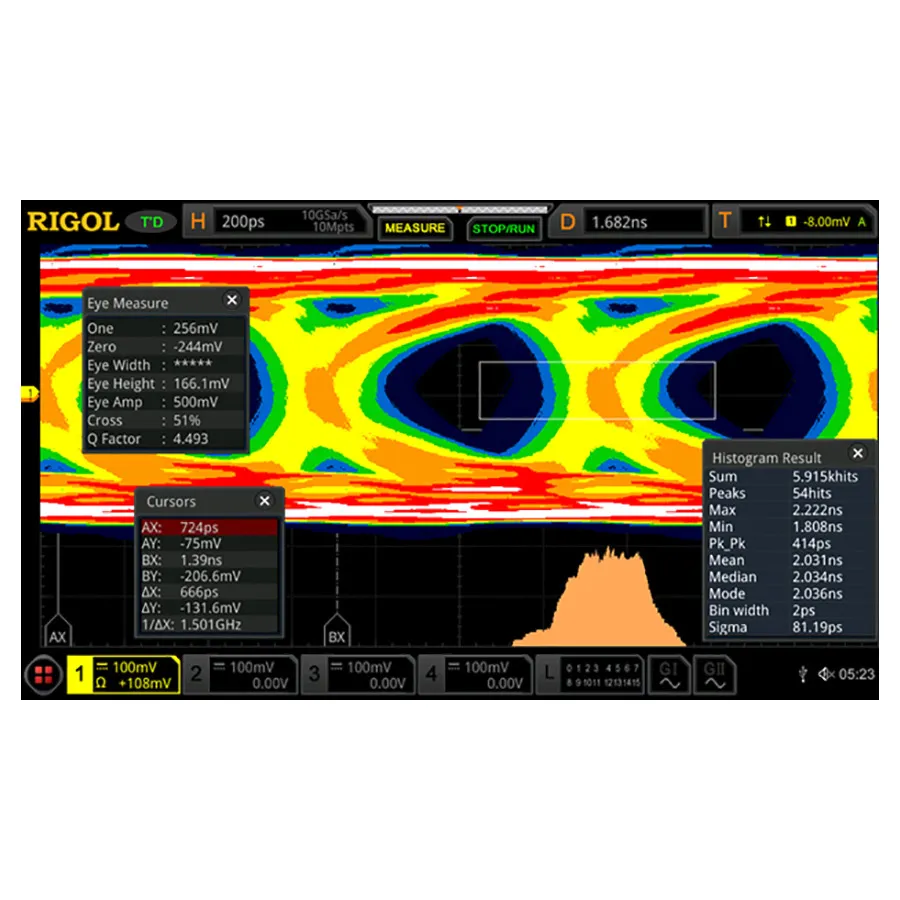 RIGOL DS8000-R-JITTER Real-Time Oogdiagram en Jitteranalyseoptie