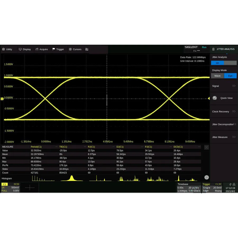 Siglent SDS6000L-EJ Eye Diagram/Jitter-analyseoptie