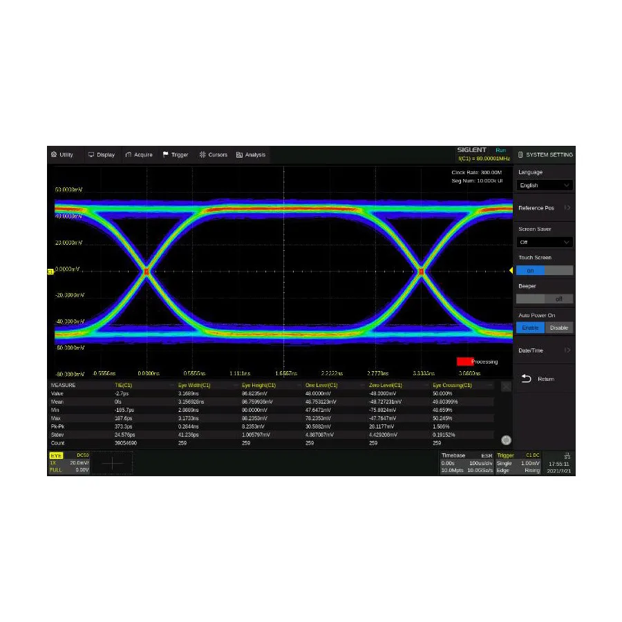 Siglent SDS6000Pro-EJ Eye Diagram en Jitter Analysesoftware