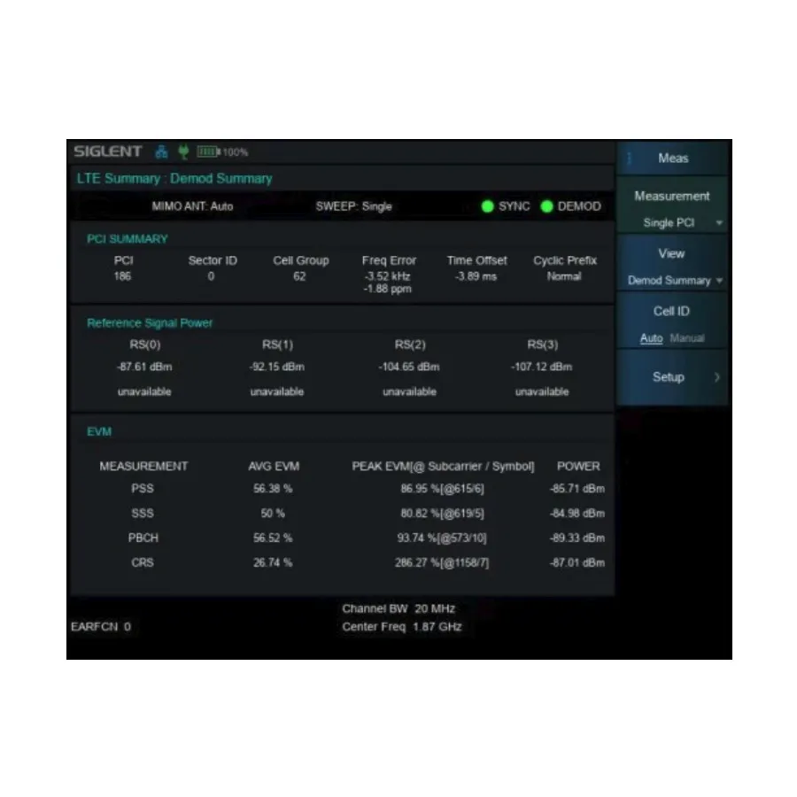 Siglent SHA860-LTE LTE TDD/FDD OTA Meetsopties