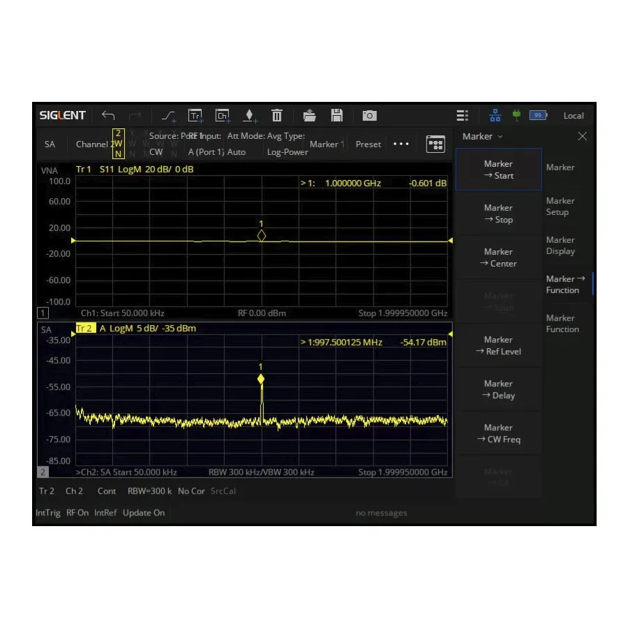 Siglent SHN900-SA optie voor spectrumanalyse-software