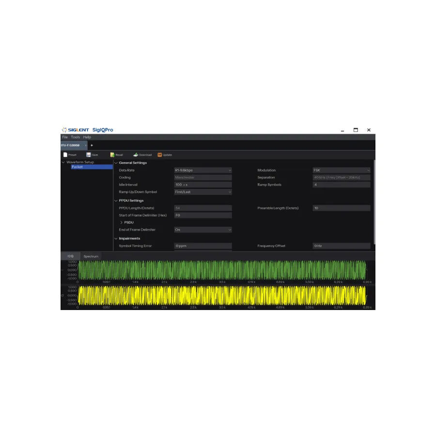 Siglent SigIQPro-IOT IoT-signaalgenera­tie-software