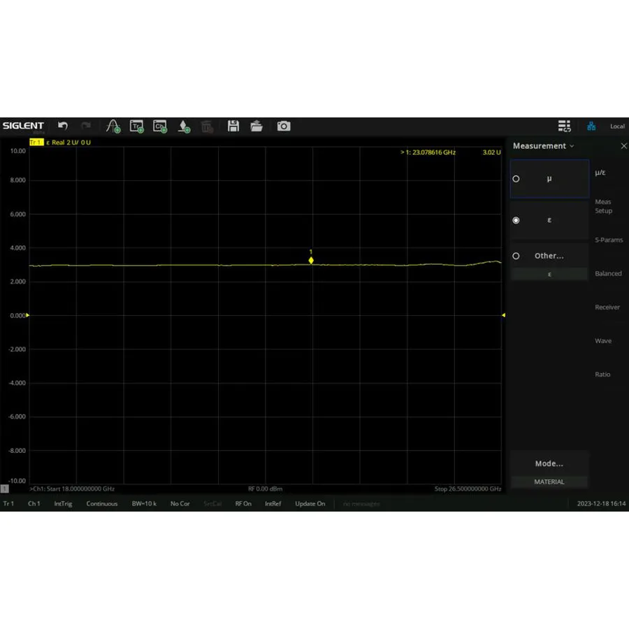 Siglent SNA6000-MT Materiaalmetingsoftware
