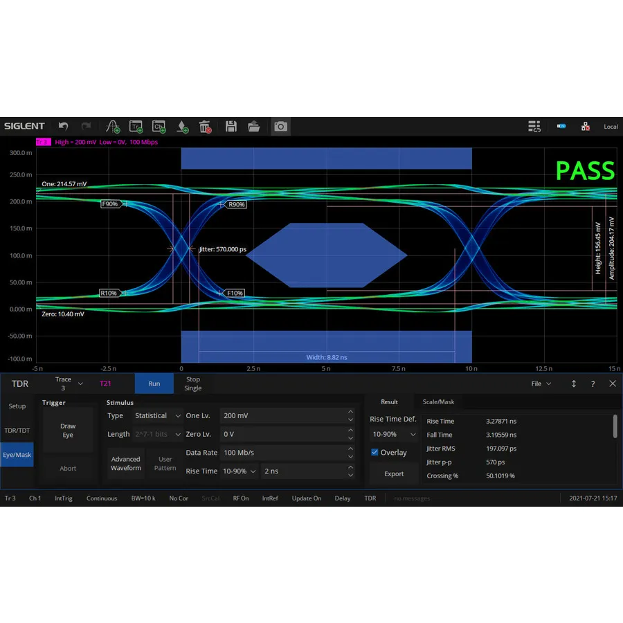 Siglent SNA6000-TDR Geavanceerde software voor tijdsdomeinanalyse