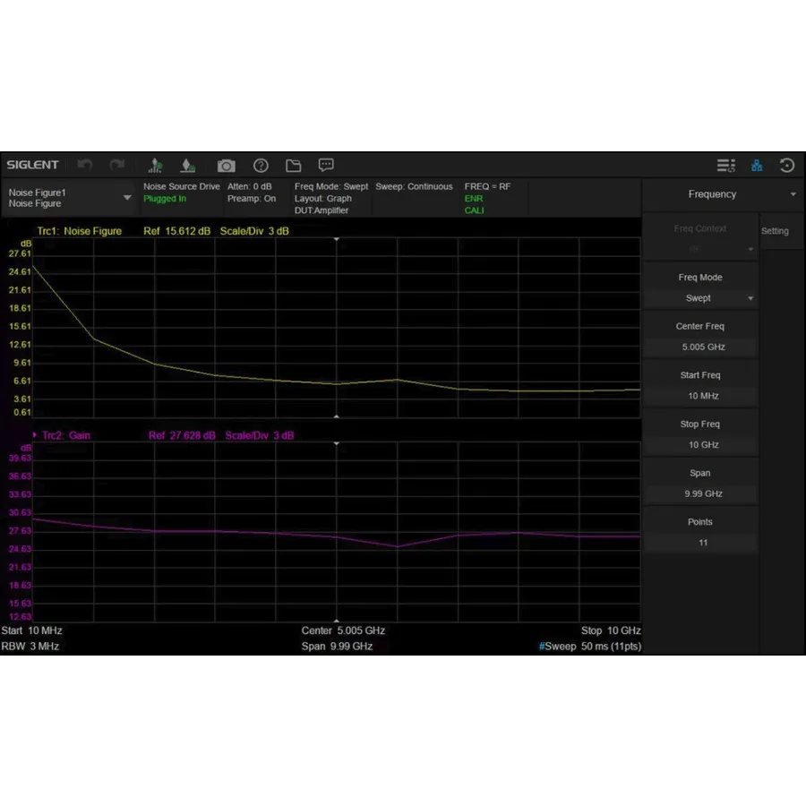 Siglent SSA5000-NF Ruiscijfermeetsoftware
