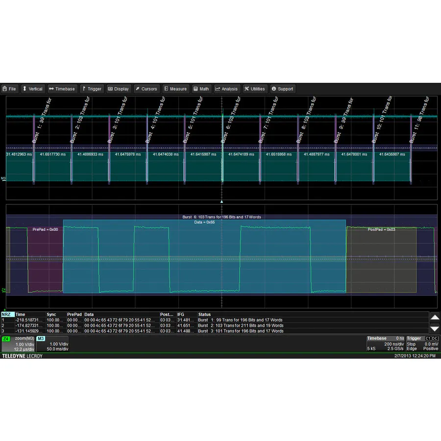 Teledyne LeCroy WS3K-AUDIOBUS TD AudioBus Trigger en Decode Optie