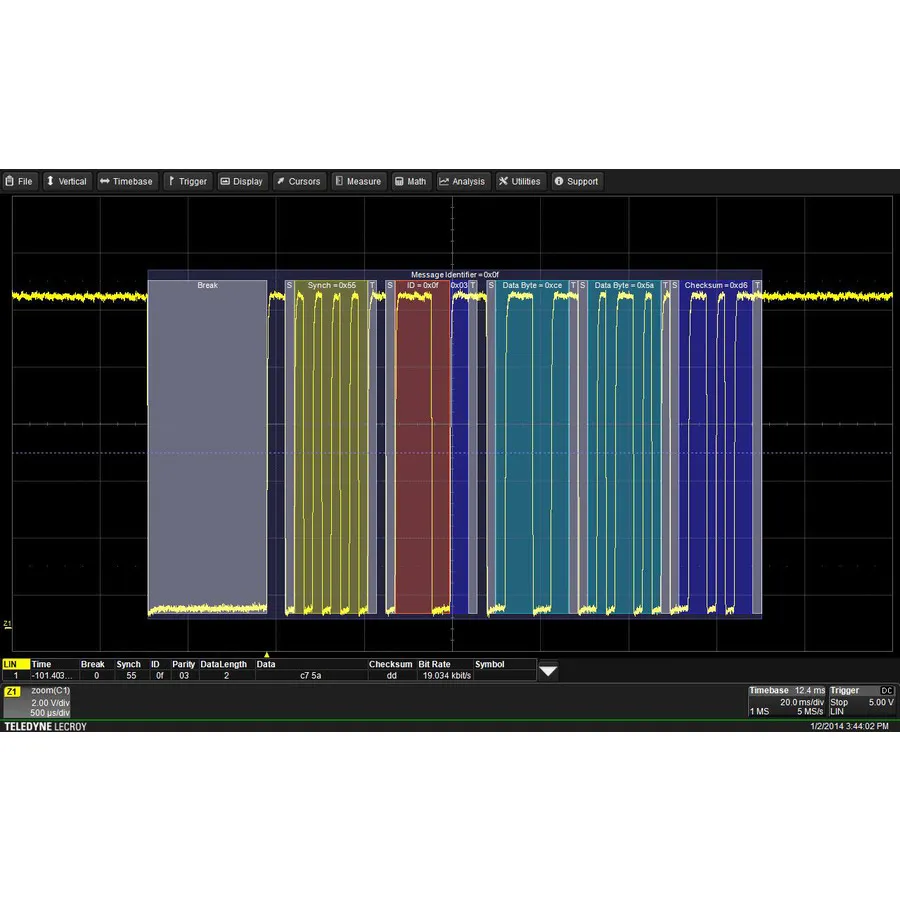 Teledyne LeCroy WS4KHD-AUDIO TD AudioBus Trigger en Decode Optie